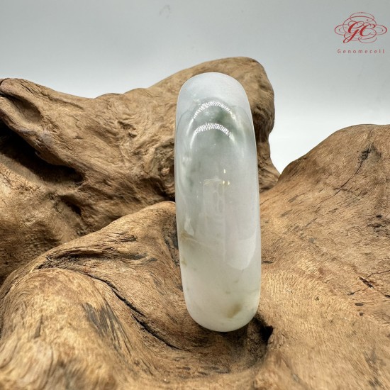 【肌容雪】天然緬甸A貨飄花灑金翡翠平安鐲 編號260(鐲圍58.0mm#18.5號)