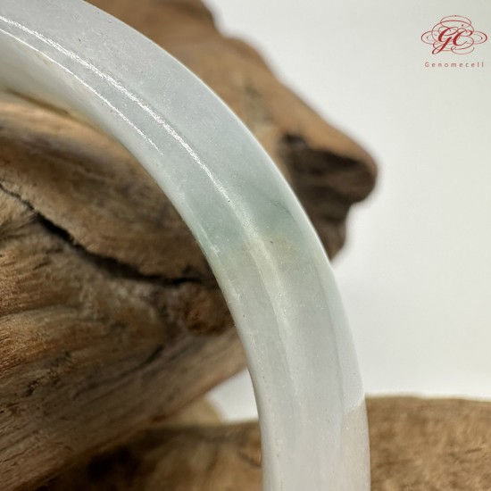 【肌容雪】天然緬甸A貨飄花灑金翡翠平安鐲 編號260(鐲圍58.0mm#18.5號)