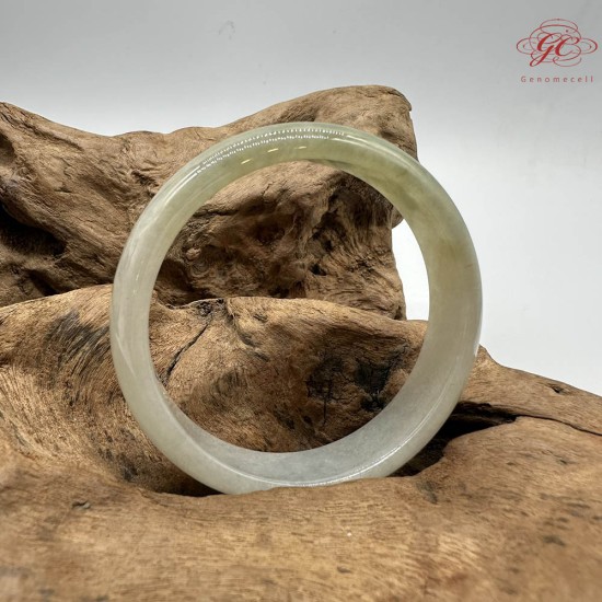 【肌容雪】天然緬甸A貨冰糖雪梨翡翠平安鐲 編號261(鐲圍57.4mm#18號)