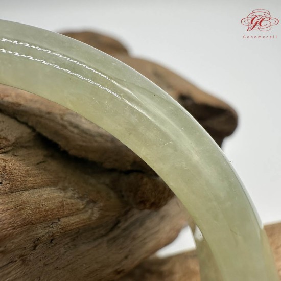 【肌容雪】天然緬甸A貨冰糖雪梨翡翠平安鐲 編號261(鐲圍57.4mm#18號)