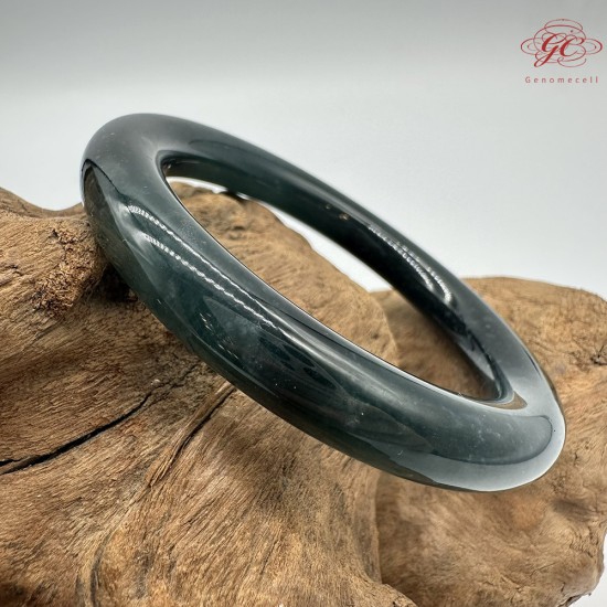 【肌容雪】天然緬甸A貨藍水孔雀藍翡翠圓條手鐲 編號263(鐲圍55.8mm#17.5號)