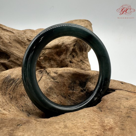 【肌容雪】天然緬甸A貨藍水孔雀藍翡翠圓條手鐲 編號263(鐲圍55.8mm#17.5號)