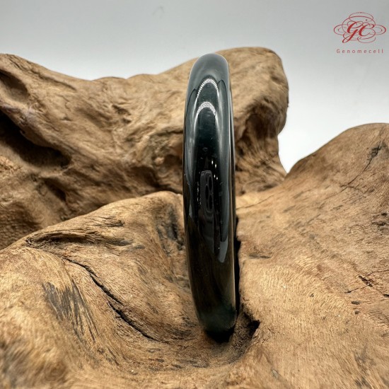 【肌容雪】天然緬甸A貨藍水孔雀藍翡翠圓條手鐲 編號263(鐲圍55.8mm#17.5號)