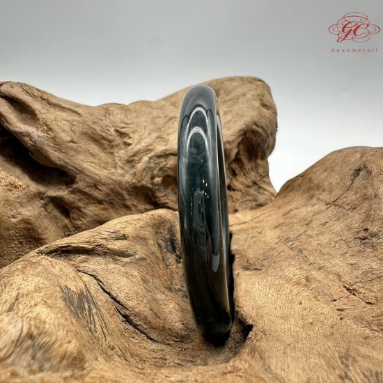 【肌容雪】天然緬甸A貨藍水孔雀藍翡翠圓條手鐲 編號263(鐲圍55.8mm#17.5號)