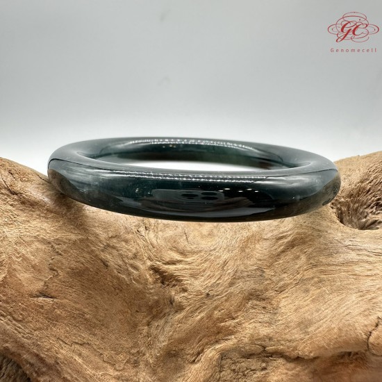 【肌容雪】天然緬甸A貨藍水孔雀藍翡翠圓條手鐲 編號263(鐲圍55.8mm#17.5號)