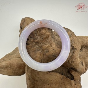 【肌容雪】天然緬甸A貨冰粉春灑金翡翠圓條手鐲 編號264(鐲圍56.9mm#18號)