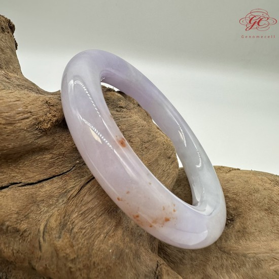 【肌容雪】天然緬甸A貨冰粉春灑金翡翠圓條手鐲 編號264(鐲圍56.9mm#18號)