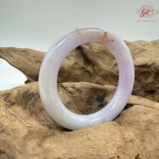 【肌容雪】天然緬甸A貨冰粉春灑金翡翠圓條手鐲 編號264(鐲圍56.9mm#18號)