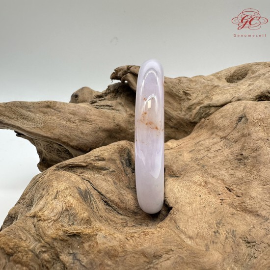 【肌容雪】天然緬甸A貨冰粉春灑金翡翠圓條手鐲 編號264(鐲圍56.9mm#18號)