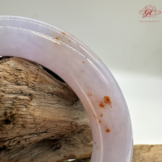 【肌容雪】天然緬甸A貨冰粉春灑金翡翠圓條手鐲 編號264(鐲圍56.9mm#18號)