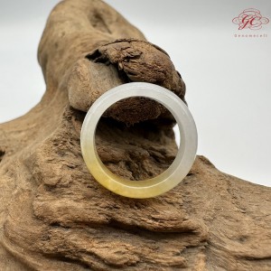 【肌容雪】天然緬甸A貨黃翡翠戒圈 編號265(戒圍19.6mm#17號)