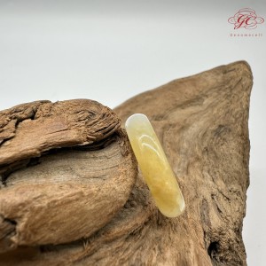 【肌容雪】天然緬甸A貨黃翡翠戒圈 編號265(戒圍19.6mm#17號)