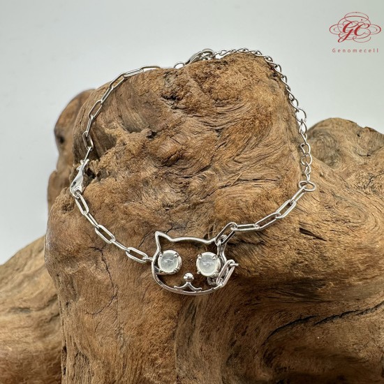 【肌容雪】天然緬甸A貨貓咪造型手鍊 編號268