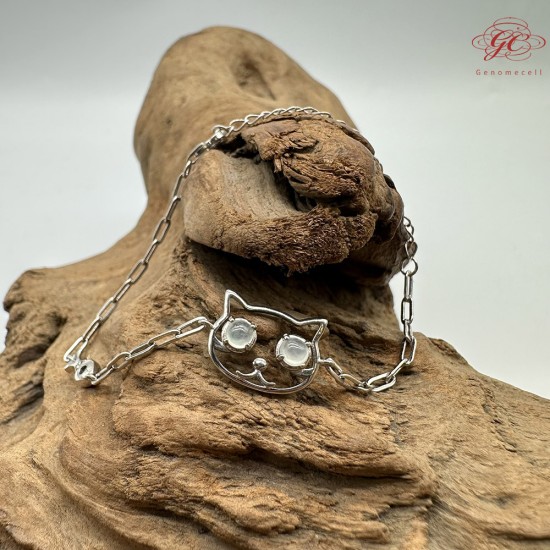 【肌容雪】天然緬甸A貨貓咪造型手鍊 編號268