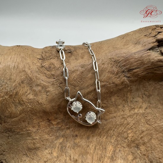 【肌容雪】天然緬甸A貨貓咪造型手鍊 編號268