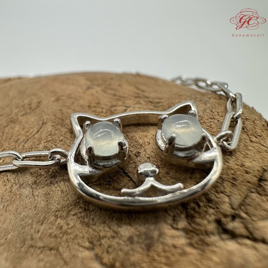 【肌容雪】天然緬甸A貨貓咪造型手鍊 編號268