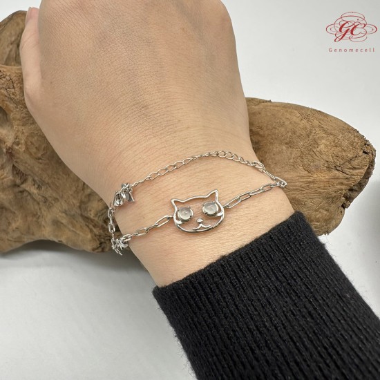 【肌容雪】天然緬甸A貨貓咪造型手鍊 編號268