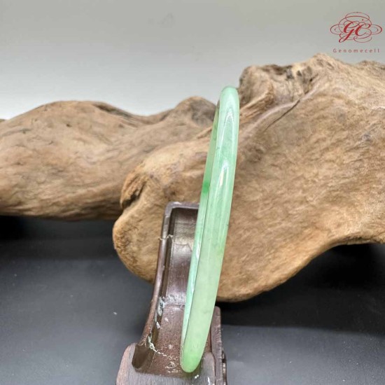 【肌容雪】天然緬甸A貨 正陽綠花翡翠叮噹鐲 編號274(鐲圍56.5mm#18號)