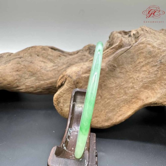 【肌容雪】天然緬甸A貨 正陽綠花翡翠叮噹鐲 編號274(鐲圍56.5mm#18號)