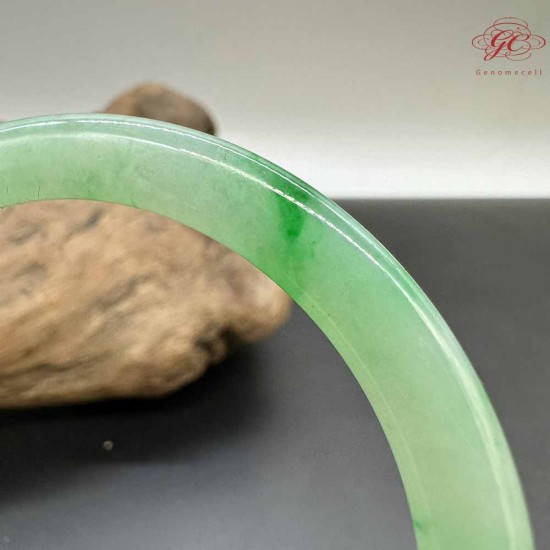 【肌容雪】天然緬甸A貨 正陽綠花翡翠叮噹鐲 編號274(鐲圍56.5mm#18號)