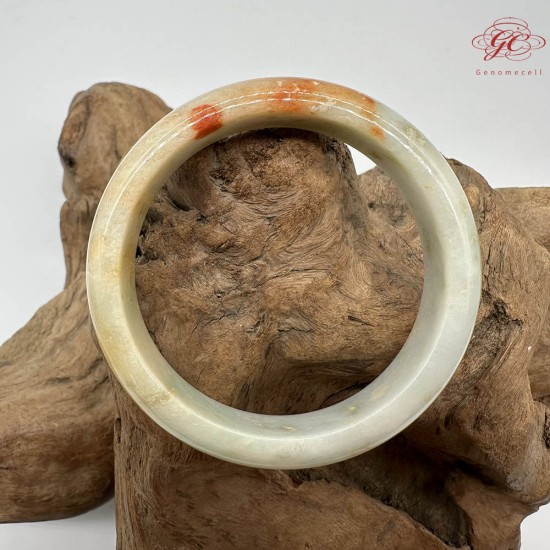 【肌容雪】天然緬甸A貨紅翡烏雞翡翠平安鐲 編號277(鐲圍57.3mm#18號)