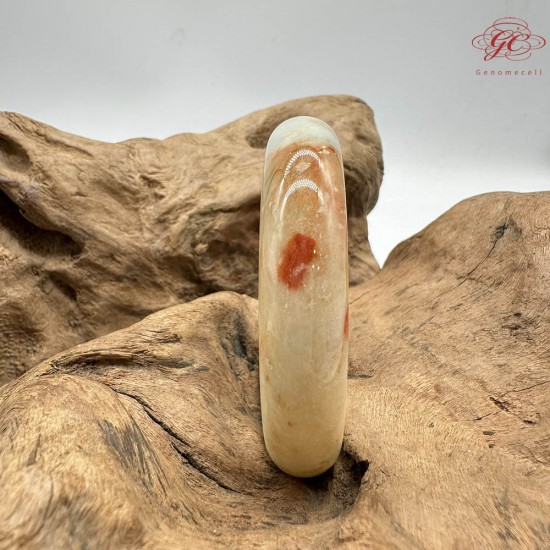 【肌容雪】天然緬甸A貨紅翡烏雞翡翠平安鐲 編號277(鐲圍57.3mm#18號)