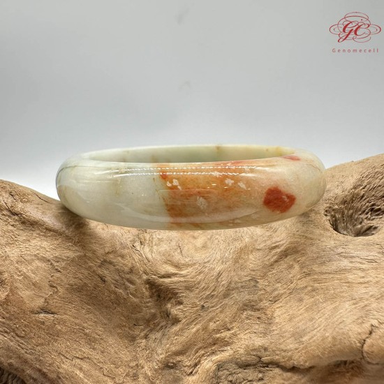 【肌容雪】天然緬甸A貨紅翡烏雞翡翠平安鐲 編號277(鐲圍57.3mm#18號)