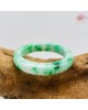 【肌容雪】天然緬甸A貨翡翠冰陽綠滿圈飄花平安鐲 編號284(鐲圍54.1mm#17號)
