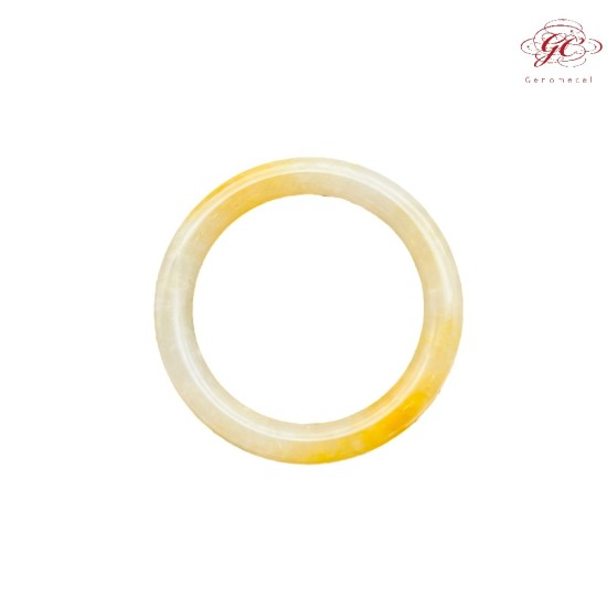 【肌容雪】天然緬甸A貨冰金絲滿圈黃翡美人條手鐲 編號285(鐲圍53.1mm#16.5號)