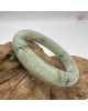 【肌容雪】天然緬甸A貨糯冰飄花翡翠平安鐲 編號287(鐲圍55.6mm#17.5號)