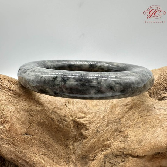 【肌容雪】天然緬甸A貨烏雞翡翠圓條手鐲 編號291(鐲圍56.4mm#17.5號)