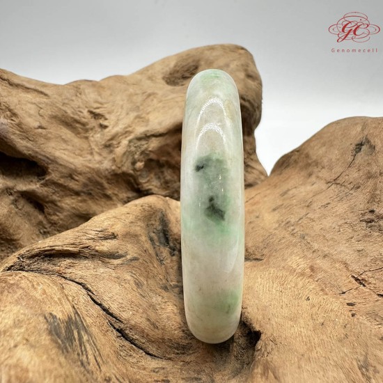 【肌容雪】天然緬甸A貨冰炫彩翡翠平安鐲 編號293(鐲圍55.6mm#17.5號)