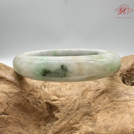 【肌容雪】天然緬甸A貨冰炫彩翡翠平安鐲 編號293(鐲圍55.6mm#17.5號)