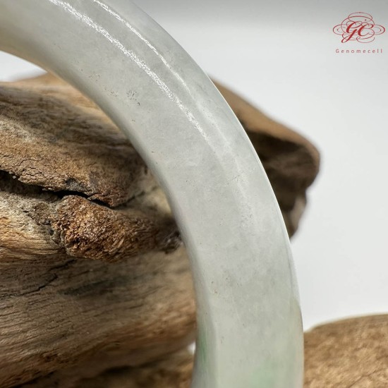 【肌容雪】天然緬甸A貨冰炫彩翡翠平安鐲 編號293(鐲圍55.6mm#17.5號)