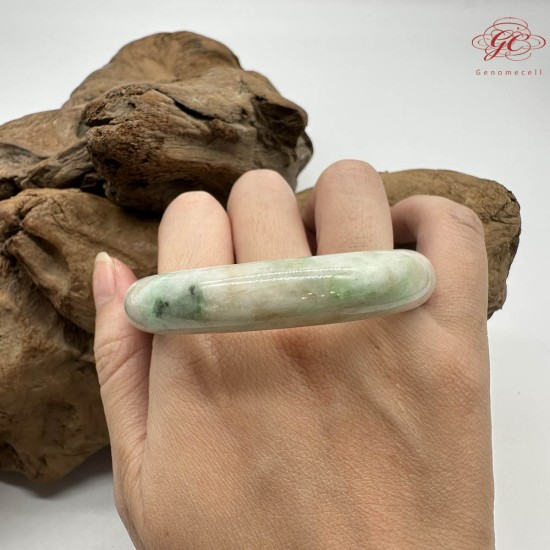 【肌容雪】天然緬甸A貨冰炫彩翡翠平安鐲 編號293(鐲圍55.6mm#17.5號)