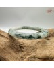 【肌容雪】天然緬甸A貨白底飄綠花翡翠圓條手鐲 編號294(鐲圍55.6mm#17.5號)