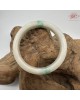 【肌容雪】天然緬甸A貨白裡青翡翠平安鐲 編號295(鐲圍56.4mm#17.5號)