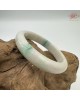 【肌容雪】天然緬甸A貨白裡青翡翠平安鐲 編號295(鐲圍56.4mm#17.5號)