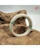 【肌容雪】天然緬甸A貨白裡青翡翠平安鐲 編號295(鐲圍56.4mm#17.5號)