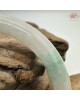 【肌容雪】天然緬甸A貨白裡青翡翠平安鐲 編號295(鐲圍56.4mm#17.5號)