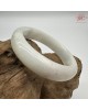 【肌容雪】天然緬甸A貨冰白月光翡翠平安鐲 編號296(鐲圍58.1mm#18.5號)