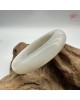 【肌容雪】天然緬甸A貨冰白月光翡翠平安鐲 編號296(鐲圍58.1mm#18.5號)