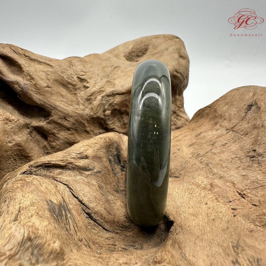 【肌容雪】天然緬甸A貨老油青滿綠翡翠平安鐲 編號299(鐲圍57.5mm#18號)