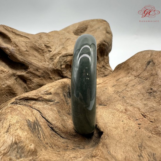 【肌容雪】天然緬甸A貨老油青滿綠翡翠平安鐲 編號299(鐲圍57.5mm#18號)