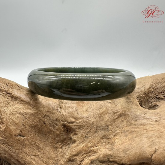 【肌容雪】天然緬甸A貨老油青滿綠翡翠平安鐲 編號299(鐲圍57.5mm#18號)