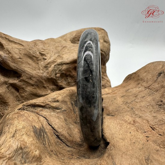 【肌容雪】天然緬甸A貨烏雞翡翠圓條手鐲 編號300(鐲圍56.6mm#18號)