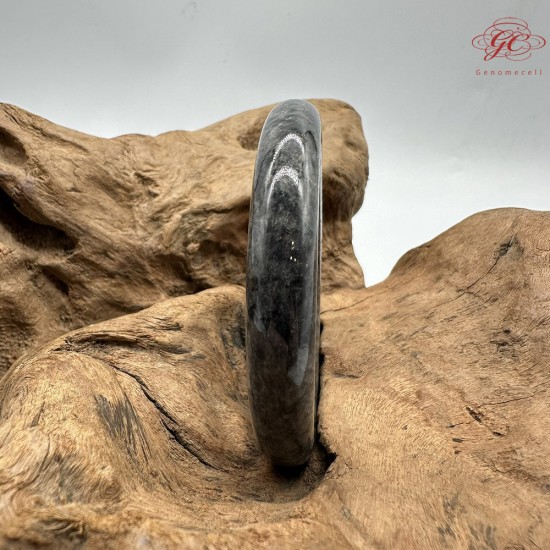 【肌容雪】天然緬甸A貨烏雞翡翠圓條手鐲 編號300(鐲圍56.6mm#18號)