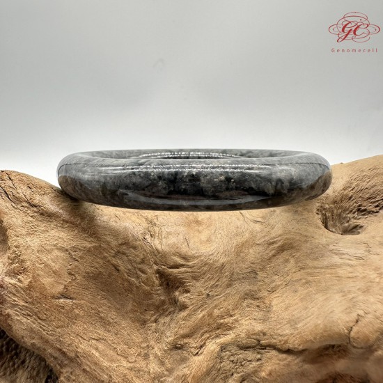 【肌容雪】天然緬甸A貨烏雞翡翠圓條手鐲 編號300(鐲圍56.6mm#18號)