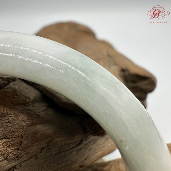 【肌容雪】天然緬甸A貨綠飄花翡翠平安鐲 編號302(鐲圍58.0mm#18.5號)