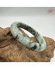 【肌容雪】天然緬甸A貨綠飄花翡翠平安鐲 編號303(鐲圍58.3mm#18.5號)